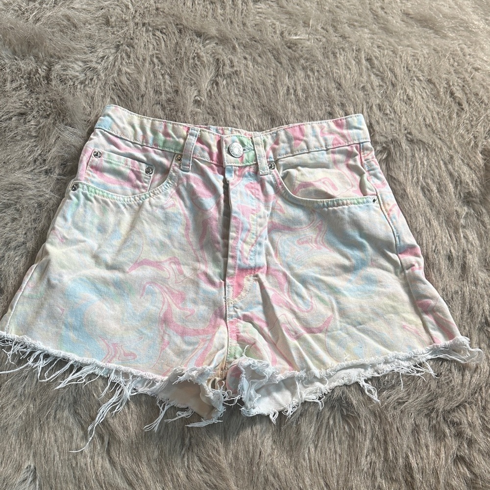 Zara Light Pastel Jean Shorts
